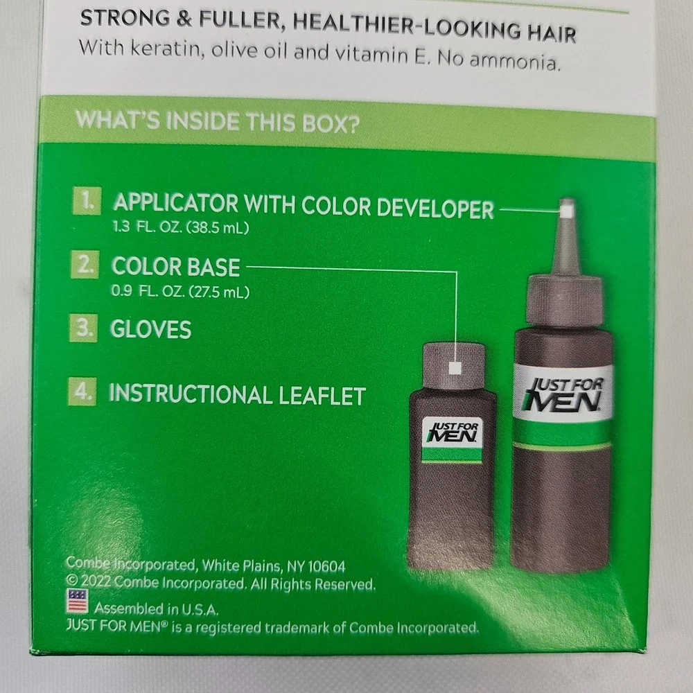 Just For Men Shampoo-In Color Dark Brown H-45 Gray Coverage 2 Pack Mens Hair Dye